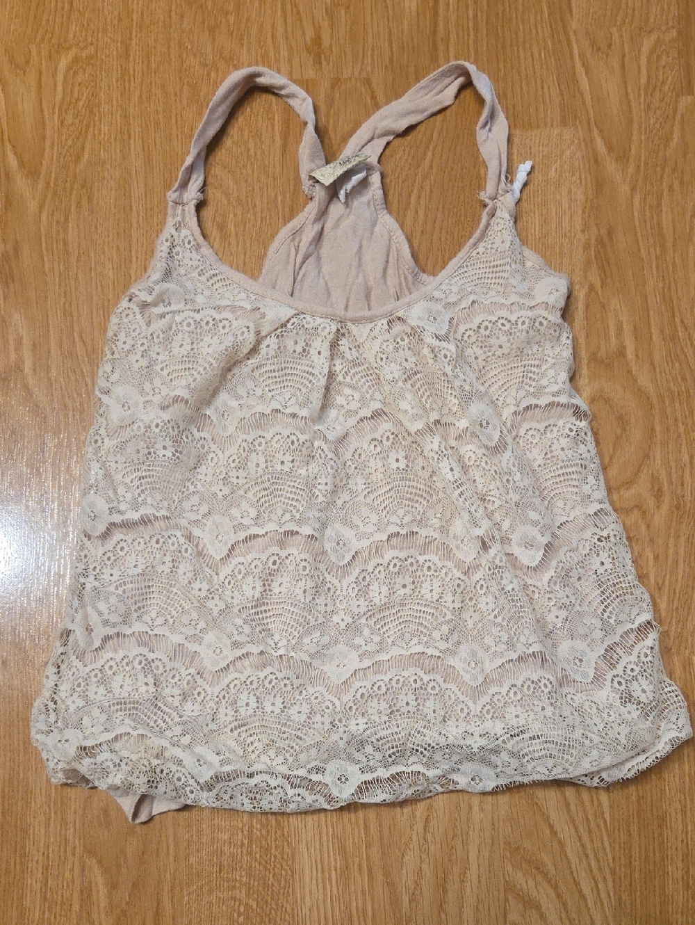Daytrip Cream Lace Racerback Tank Top